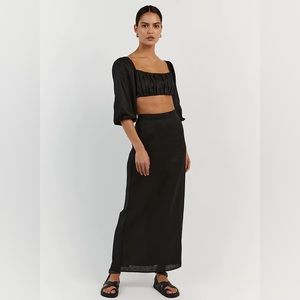 NWT Black Linen crop top by DISSH, US size 6